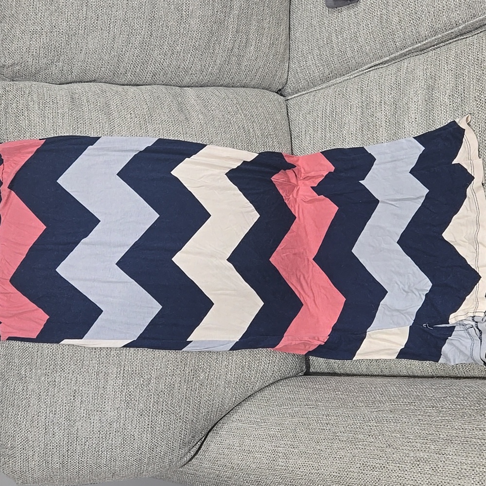 Rue21 Chevron Pattern Skirt in Pink, Blue, and Cream